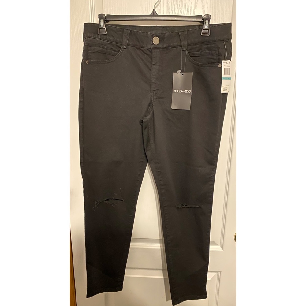 Mac and Me Black Distressed Jeans Size 16